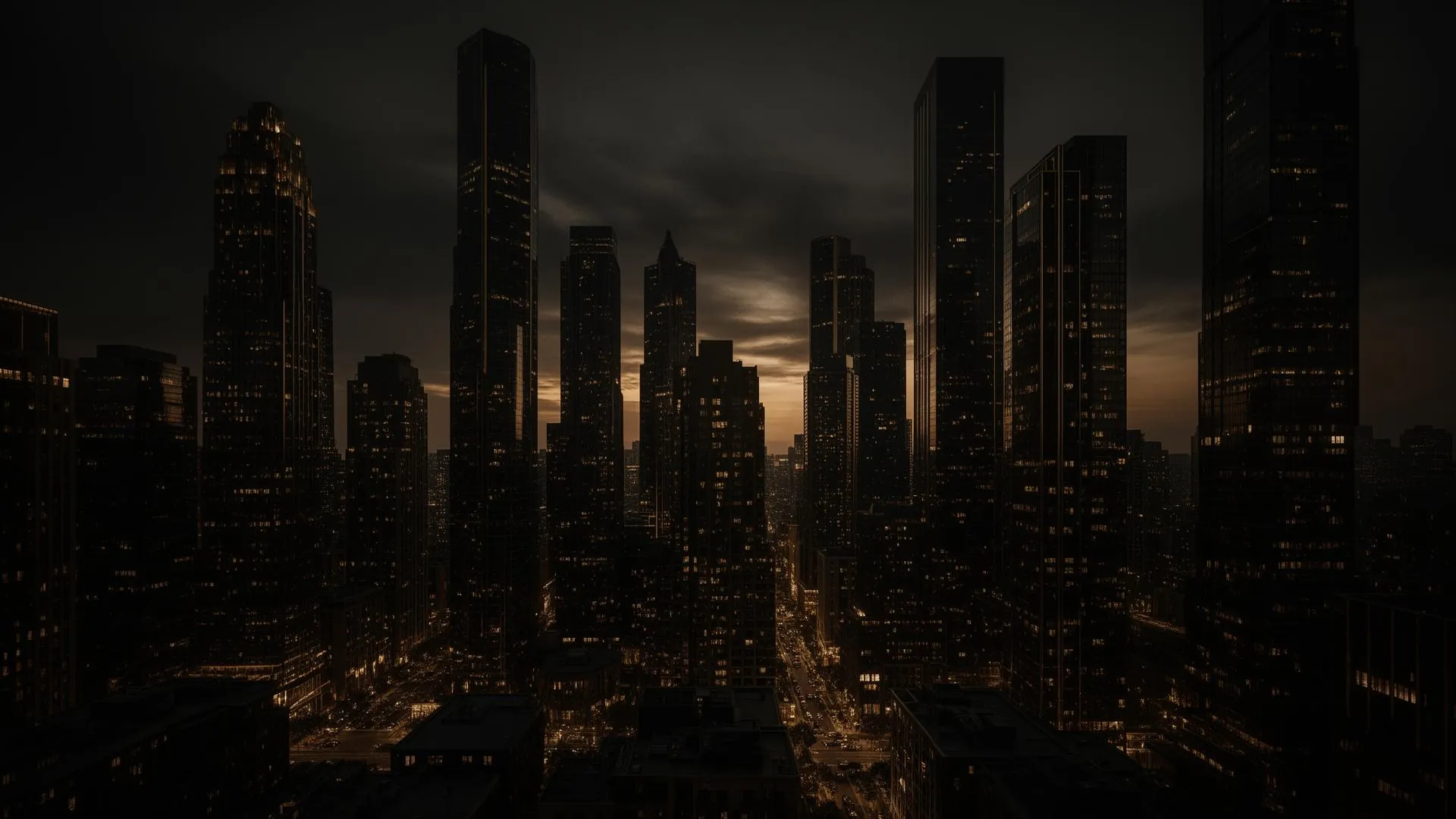 Dramatic city skyline